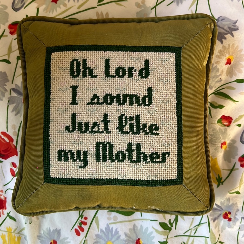 Fun vintage needlepoint pillow
